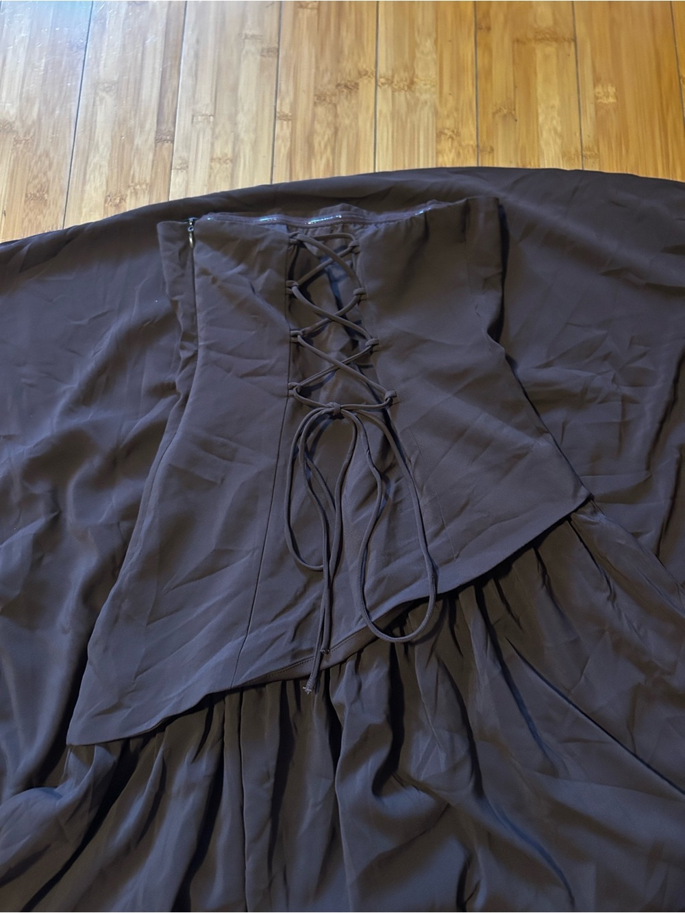 Princess Polly Odela Strapless Drop Waist Maxi Dress in brown - Picture 5 of 6